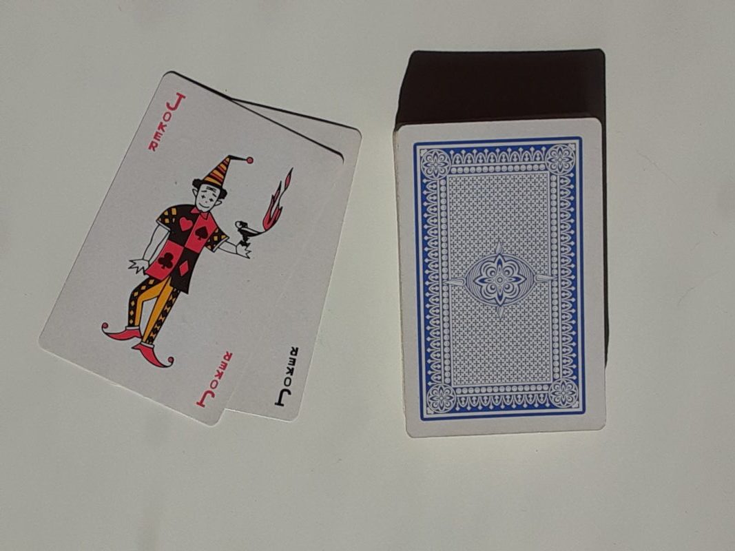 A deck of playing cards with jokers removed