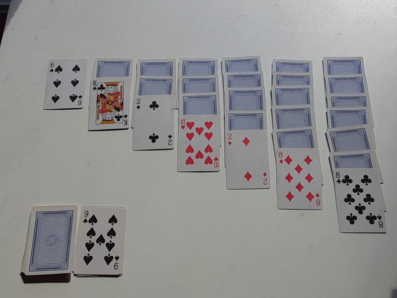 9 of Spades drawn from the stock and placed in the discard