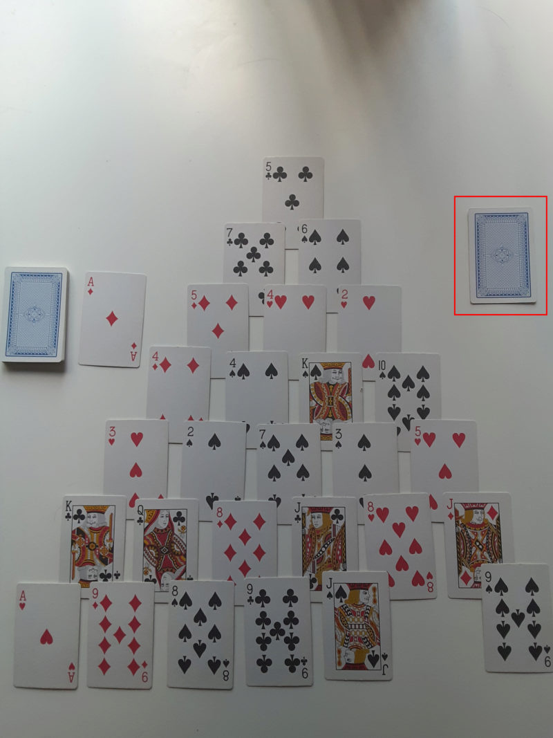 Pyramid Solitaire Foundation during Gameplay