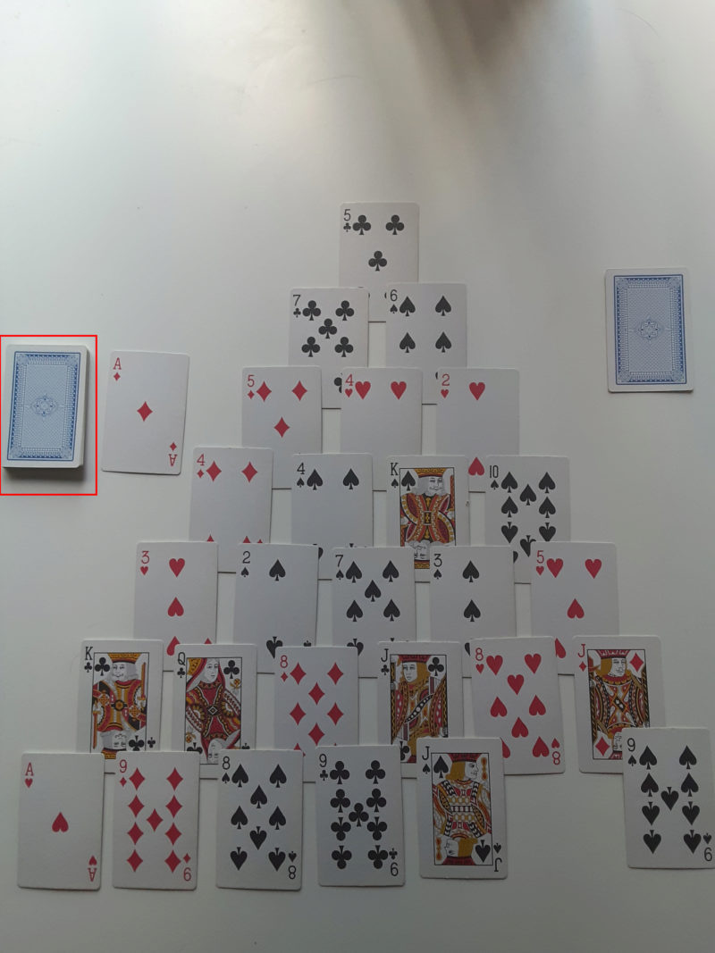 Pyramid Solitaire Stock during Gameplay
