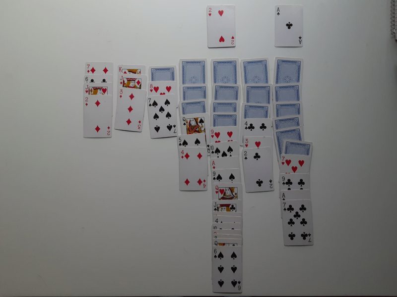 2 of Hearts is "built" on the Ace of Hearts.