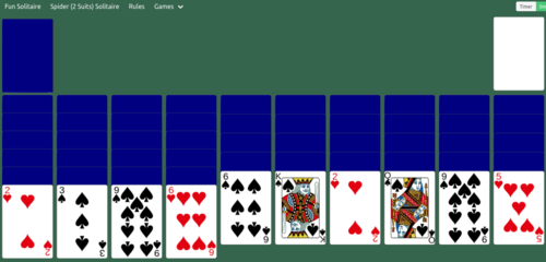 Spider 2 Suits Solitaire Fun Solitaire Game