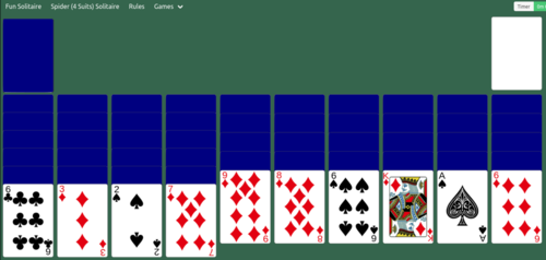 Lesson 4: 2 Suits Spider Solitaire - Spider Palace